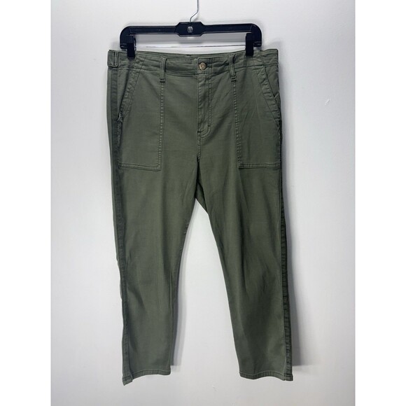 Pistola Chino Pants Womens Cropped Green Utility Twill Gorpcore High Rise Sz 31 - Picture 1 of 15